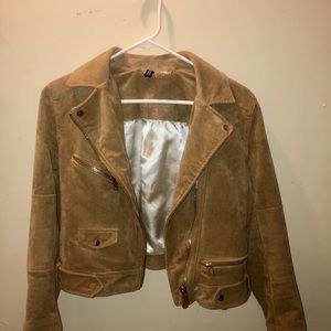 Faux suede jacket tan